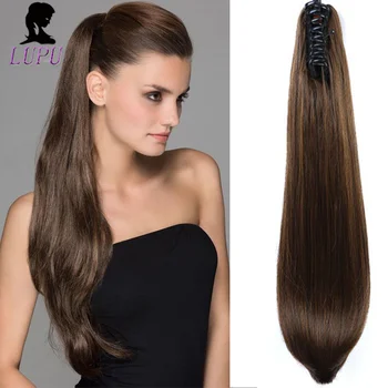 LUPU 24 inches 180 Grams Long Straight Ponytail Synthetic High Temperture Fiber For Women Claw Clip in Ponytail 
LUPU 24 inches 180 Grams Long Straight Ponytail Synthetic High Temperture Fiber For Women Claw Clip in Ponytail