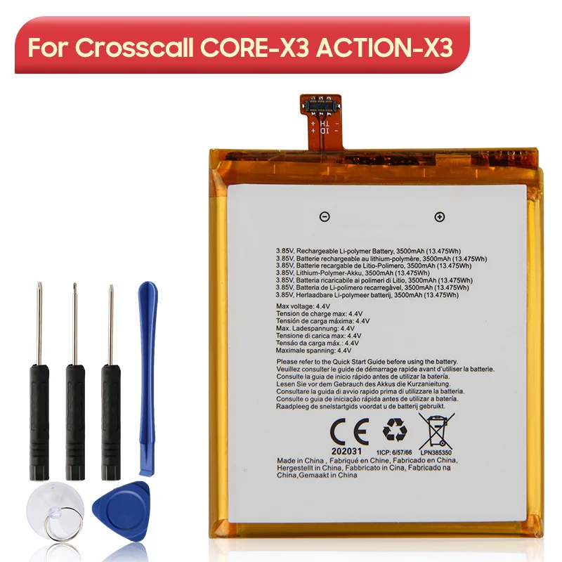Original Replacement Phone Battery For Crosscall CORE-X3 ACTION-X3 Cell Phone for CROSSCALL TREKKER X3 3500mAh battery
Original Replacement Phone Battery For Crosscall CORE-X3 ACTION-X3 Cell Phone for CROSSCALL TREKKER X3 3500mAh battery