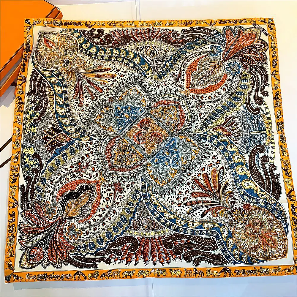 Handmade 100% Silk Square Scarf Women 90 90 Satin Scarfs Paisley Print Vintage Head Neck Scarfs Shawl Female Foulard Femme
Handmade 100% Silk Square Scarf Women 90 90 Satin Scarfs Paisley Print Vintage Head Neck Scarfs Shawl Female Foulard Femme