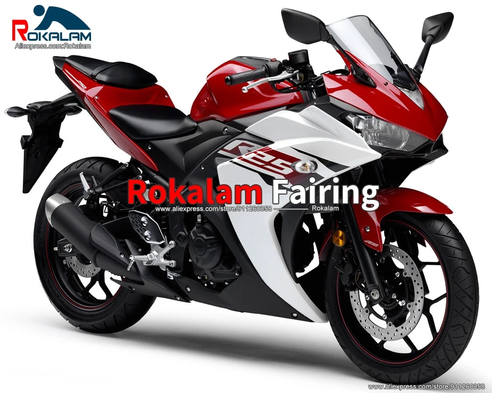 

Обтекатель из АБС-пластика для Yamaha R3 R25 2015 2016 2017 R3/R25 15 16 17 черный красный белый комплект для кузова мотоцикла (литьё под давлением)