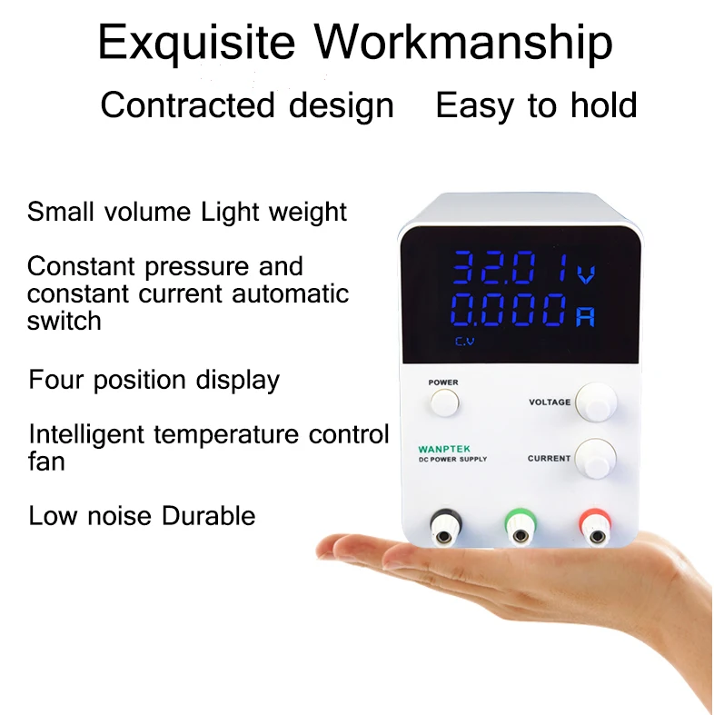 Wanptek GPS605D Switch DC Power Supply Digital Display Adjustable Laboratory Power Source 60V 5A Mini
Wanptek GPS605D Switch DC Power Supply Digital Display Adjustable Laboratory Power Source 60V 5A Mini