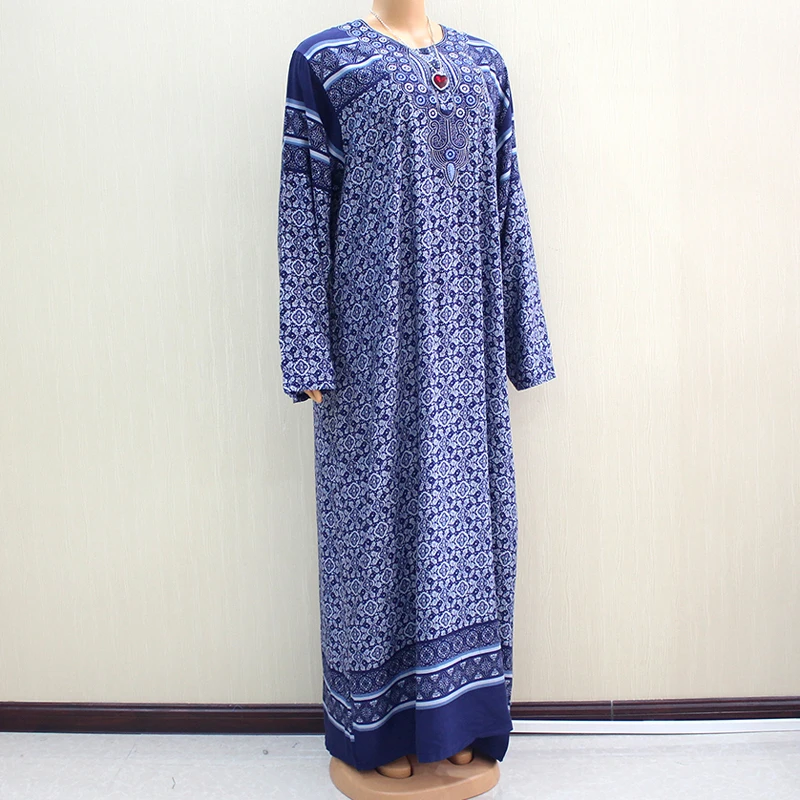 Ethnic Style Traditional Print Cotton African Dresses for Women Appliques Button Autumn Maxi Dress
Ethnic Style Traditional Print Cotton African Dresses for Women Appliques Button Autumn Maxi Dress
