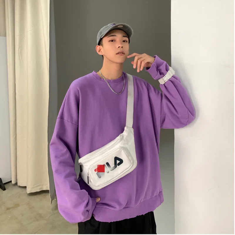 2019 Spring And Autumn New High Quality Simple Terry Handmade Shredded Solid Color Round Neck Sweatshirt Purple Yellow / Beige
2019 Spring And Autumn New High Quality Simple Terry Handmade Shredded Solid Color Round Neck Sweatshirt Purple Yellow / Beige