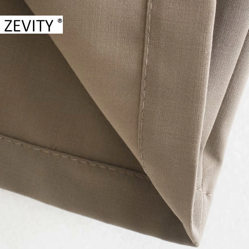 ZEVITY women fashion solid pleats shirt dress office ladies long sleeve single breasted vestido chic casual slim dresses DS4468