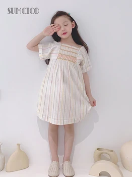 Sumcico Girl's Dress Linen Cotton Dress Breathable Skin-friendly Southern Island Style Shiny Striped Dress Age2-15Y
Sumcico Girl's Dress Linen Cotton Dress Breathable Skin-friendly Southern Island Style Shiny Striped Dress Age2-15Y