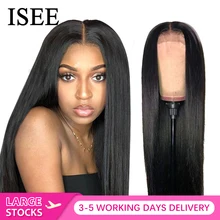 Isee cabelo em linha reta peruca dianteira do laço remy 360 peruca frontal do laço 150% densidade 13x4/13x6 malaio frente reta do laço perucas de cabelo humano(China)