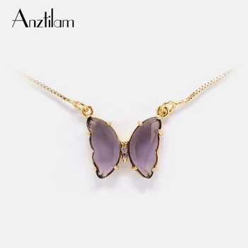 Anztilam New Transparent Glass Butterfly Necklace Gold and Silver Minimalism Temperament Jewellery Gift for Women and Girls 
Anztilam New Transparent Glass Butterfly Necklace Gold and Silver Minimalism Temperament Jewellery Gift for Women and Girls