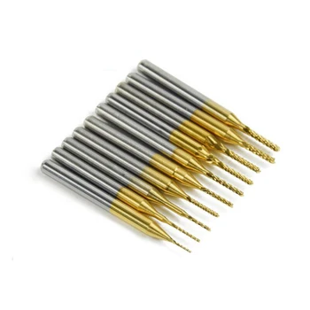 10pcs 0.8-3.175mm 1.5-3.175mm Titanium Coated Carbide Milling Cutter PCB Machine Engraving Wood Router Corn Drill Bits
10pcs 0.8-3.175mm 1.5-3.175mm Titanium Coated Carbide Milling Cutter PCB Machine Engraving Wood Router Corn Drill Bits
