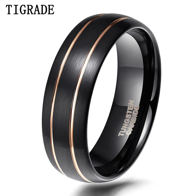 TIGRADE Tungsten Ring for Men Black With Gold Line 8mm Dome Comfort Fit Wedding Ring Jewelry Fashion Mens Quality Ring anel masc
TIGRADE Tungsten Ring for Men Black With Gold Line 8mm Dome Comfort Fit Wedding Ring Jewelry Fashion Mens Quality Ring anel masc