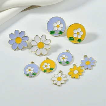 Summer Hipster Sweet Flower Alloy Drop Oil round Silver Needle Ear Stud Pendant DIY Handmade Ear Stud Material Matching 2pcs 
Summer Hipster Sweet Flower Alloy Drop Oil round Silver Needle Ear Stud Pendant DIY Handmade Ear Stud Material Matching 2pcs