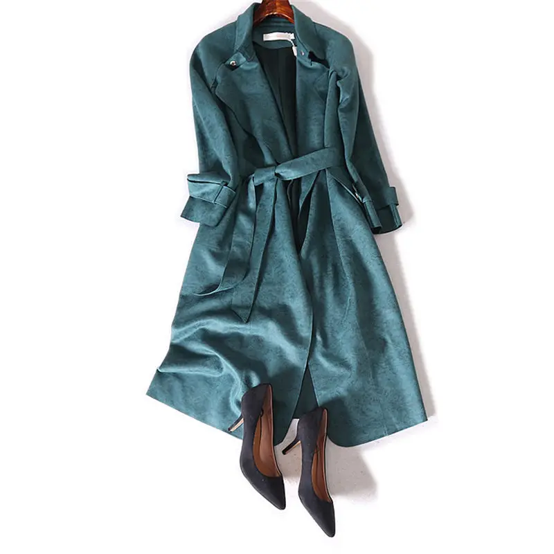 Fashion Slim Fit Women Trench Coat Spring Autumn Long Elegant Bandage Solid ColOr Plus Size 3XL Suede Coat Windbreaker f2674
Fashion Slim Fit Women Trench Coat Spring Autumn Long Elegant Bandage Solid ColOr Plus Size 3XL Suede Coat Windbreaker f2674