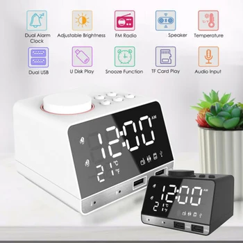 New LED Wireless bluetooth Speaker Alarm Clock FM Radio with USB Charging Port 2 USB Ports LED Display Home Decoration
New LED Wireless bluetooth Speaker Alarm Clock FM Radio with USB Charging Port 2 USB Ports LED Display Home Decoration