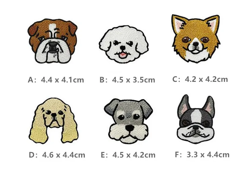 Description Picture 2 of itemAHYONNIEX 1 Piece Dog Embroidery Repair Patches Bag Jacket Jeans Cartoon Iron On Patches for Clothes Cute DIY Glue Sticker