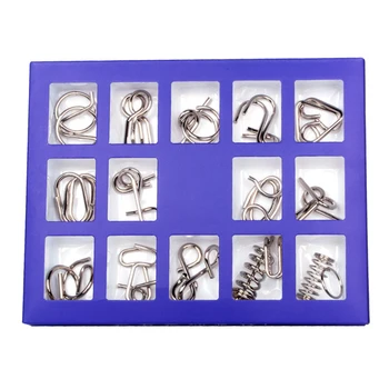 15PCS Educational Metal Wire Puzzle Mind Brain Teaser Puzzles Game For Adults Children Kids Game Classic Toy
15PCS Educational Metal Wire Puzzle Mind Brain Teaser Puzzles Game For Adults Children Kids Game Classic Toy