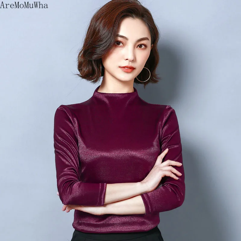 AreMoMuWha 2020 New Simple Tops Pure Color Wild Stand-up Collar Slim Small Shirt Long-sleeved Slim Bottoming Shirt T Shirts
AreMoMuWha 2020 New Simple Tops Pure Color Wild Stand-up Collar Slim Small Shirt Long-sleeved Slim Bottoming Shirt T Shirts