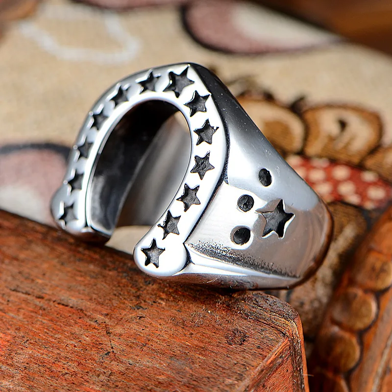 U-Shaped Horseshoe Ring Stainless Steel Jewelry Classic Biker Ring Titanium Steel Men Rings Punk Jewelry
U-Shaped Horseshoe Ring Stainless Steel Jewelry Classic Biker Ring Titanium Steel Men Rings Punk Jewelry