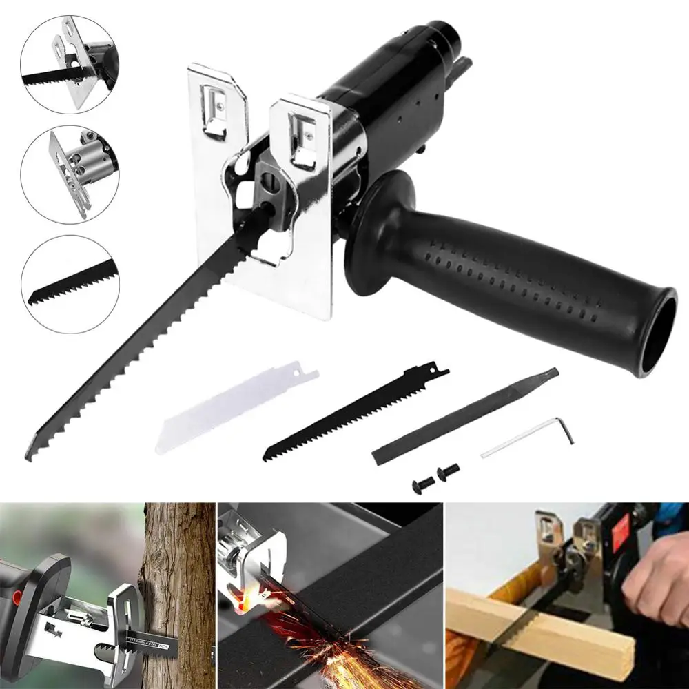 Multifunction Change Electric Drill Into Reciprocating Saw Jig Saw Metal File Cutter Drill Attachment for Wood Metal Cutting
Multifunction Change Electric Drill Into Reciprocating Saw Jig Saw Metal File Cutter Drill Attachment for Wood Metal Cutting