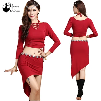 Modal Long Sleeve Dance Practice Suit Short Tops Belly Dance Costume Set Women Wholesale Clothes Black Purple Skrits Costumes
Modal Long Sleeve Dance Practice Suit Short Tops Belly Dance Costume Set Women Wholesale Clothes Black Purple Skrits Costumes