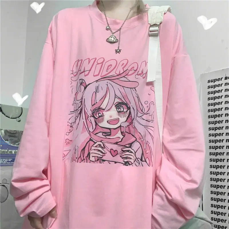 QWEEK Kawaii Woman Tshirts Pink Fashion 2020 Cute Print T Shirt Women Long Sleeve Tops Loose Casual Plus Size Graphic T Shirts
QWEEK Kawaii Woman Tshirts Pink Fashion 2020 Cute Print T Shirt Women Long Sleeve Tops Loose Casual Plus Size Graphic T Shirts