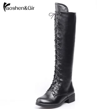 Haoshen&Girl Big Size 34-43 Knee High Boots Fashion Lace Up Brand Design Square Heels Lady Autumn Winter Platform Shoes Women
Haoshen&Girl Big Size 34-43 Knee High Boots Fashion Lace Up Brand Design Square Heels Lady Autumn Winter Platform Shoes Women