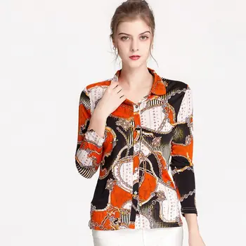 Summer New Silk Long-sleeved Shirt Women's Large Size Silk Knitted Printed Shirt Slimming Bottoming Shirt Women Dress Regular
Summer New Silk Long-sleeved Shirt Women's Large Size Silk Knitted Printed Shirt Slimming Bottoming Shirt Women Dress Regular