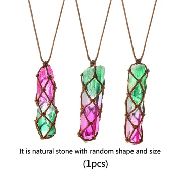 Cross Border Color Natural Stone Crystal Pillar Pendant Necklace Crystal Energy Stone Pendant Retro Mesh Pocket GirlfriendGift
Cross Border Color Natural Stone Crystal Pillar Pendant Necklace Crystal Energy Stone Pendant Retro Mesh Pocket GirlfriendGift