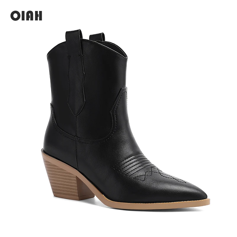 Western Ankle Boots Cowboy Women Booties Fashion Pointed Toe Shoes Female Thick Heels Cuban PU Leather Shoes Ladies 2019 Autumn
Western Ankle Boots Cowboy Women Booties Fashion Pointed Toe Shoes Female Thick Heels Cuban PU Leather Shoes Ladies 2019 Autumn