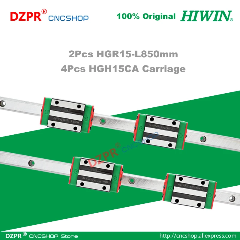 

Original HIWIN HGR15 Linear Guide 850mm 33.46in Rail HGH15CA Carriage Slide for CNC Router Engraving Woodwork Laser Machine