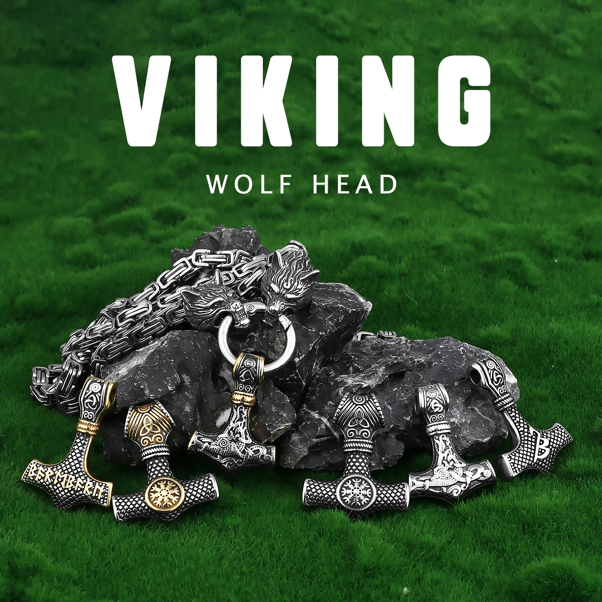 Punk Nordic Viking Never Fade Men Stainless Steel Necklaces Celtic Wolf Rune Accessories Pendant King Chain Norse Amulet Jewelry
Punk Nordic Viking Never Fade Men Stainless Steel Necklaces Celtic Wolf Rune Accessories Pendant King Chain Norse Amulet Jewelry