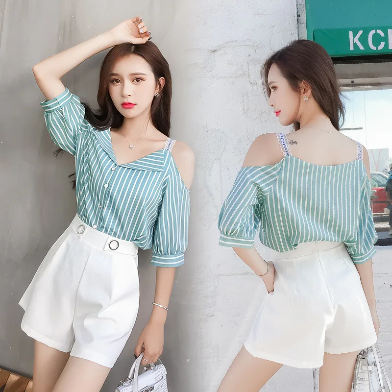 2018 Summer Wear New Style Korean-style Online Celebrity Tops with Shorts Goddess-Style Pants Slimming Shirt with Loose Pants Se
2018 Summer Wear New Style Korean-style Online Celebrity Tops with Shorts Goddess-Style Pants Slimming Shirt with Loose Pants Se