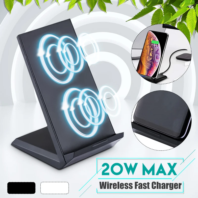20W Double coil Qi Wireless Fast Charger Vertical Quick Charging Bracket High Power Docking Stand
20W Double coil Qi Wireless Fast Charger Vertical Quick Charging Bracket High Power Docking Stand