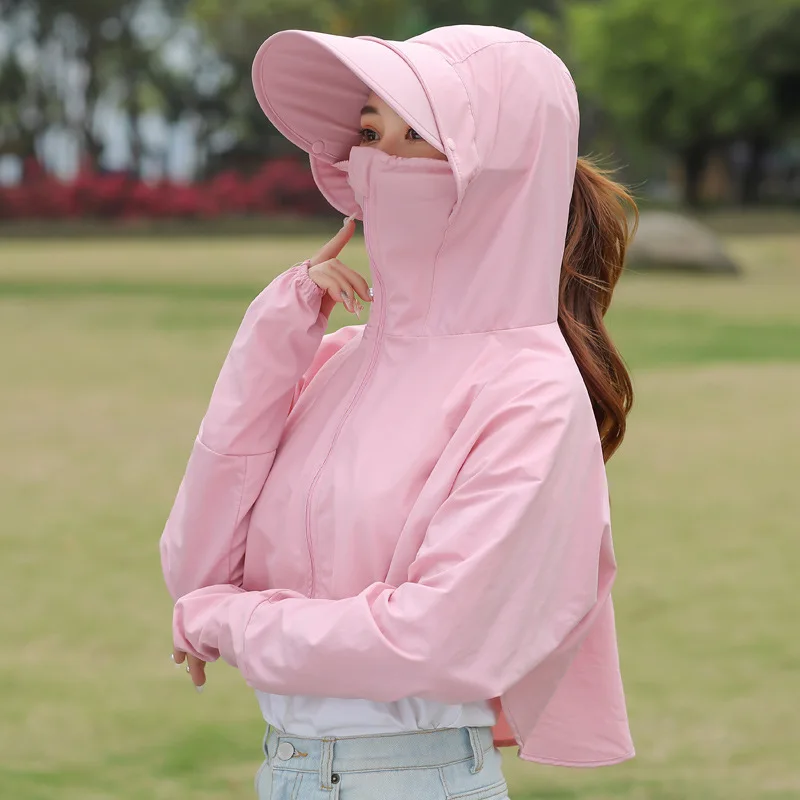 Removable Hat Sunscreen Clothing Women Summer Skin Clothing Sun-protective Clothing Cycling UV Beach Coat Mask Hats
Removable Hat Sunscreen Clothing Women Summer Skin Clothing Sun-protective Clothing Cycling UV Beach Coat Mask Hats