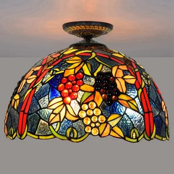 Tiffany lamp 43cm European style garden grape Tiffany stained glass dining room bedroom corridor hall glass ceiling lamp
Tiffany lamp 43cm European style garden grape Tiffany stained glass dining room bedroom corridor hall glass ceiling lamp