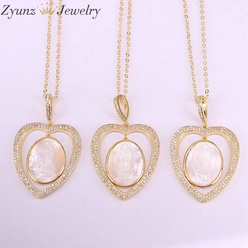 5PCS, CZ Micro pave jesus shell necklace Charm Gold Color Mother of pearl with Chain Necklace
5PCS, CZ Micro pave jesus shell necklace Charm Gold Color Mother of pearl with Chain Necklace