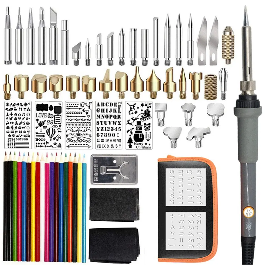 71PCS 60W Temperature Adjustable Electric Soldering Iron Kit Wood Burning Pen Set Carving Pyrography Tools Welding Heat Pencil
71PCS 60W Temperature Adjustable Electric Soldering Iron Kit Wood Burning Pen Set Carving Pyrography Tools Welding Heat Pencil