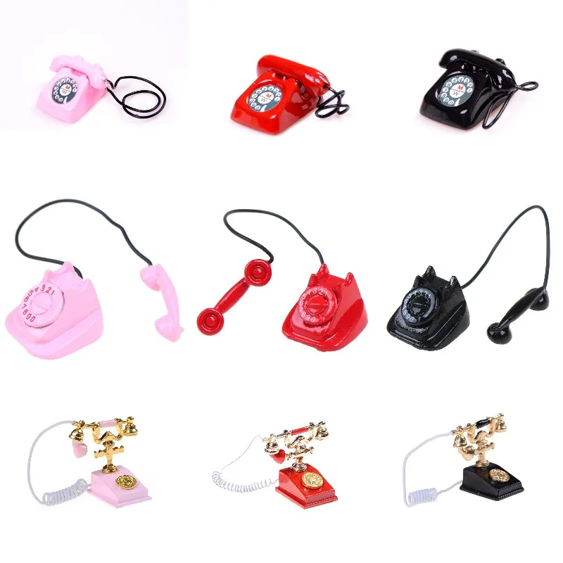 1/12 Dollhouse Miniature Mini Metal Phone Pretend Play Doll Home Wired Telephone Dollhouse Miniature Toy Decoration Gift Kid
1/12 Dollhouse Miniature Mini Metal Phone Pretend Play Doll Home Wired Telephone Dollhouse Miniature Toy Decoration Gift Kid