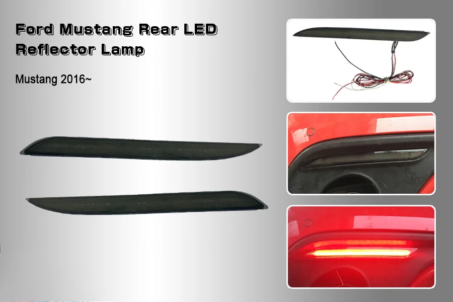 2PCS Red LED Bumper Reflector Lights for Ford Mustang 2015-2017,Function as Tail/Brake or Rear Fog Lamps
2PCS Red LED Bumper Reflector Lights for Ford Mustang 2015-2017,Function as Tail/Brake or Rear Fog Lamps