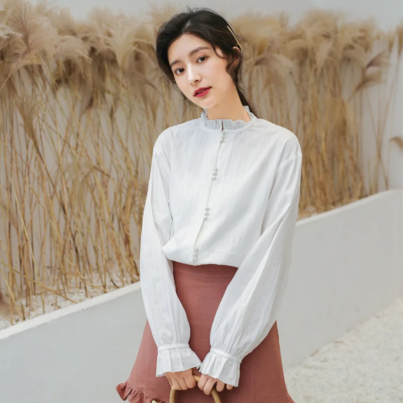 COIGARSAM French Style Full Sleeve Shirt Womens tops New Spring Office Lady Chiffon Women shirts White 670
COIGARSAM French Style Full Sleeve Shirt Womens tops New Spring Office Lady Chiffon Women shirts White 670