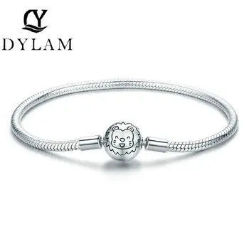 100% 925 Sterling Silver Lion Animal Round Clasp Snake Strand Chain Bracelets for Women Sterling Silver Jewelry 
100% 925 Sterling Silver Lion Animal Round Clasp Snake Strand Chain Bracelets for Women Sterling Silver Jewelry