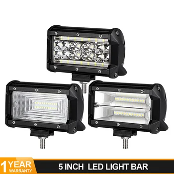 DERI LED Work Light Bar 5 inch 72W Flood Spot Combo Beam LED Headlight Offroad 4WD 4x4 SUV Truck Boat For JEEP Auto UAZ GAZ ATV