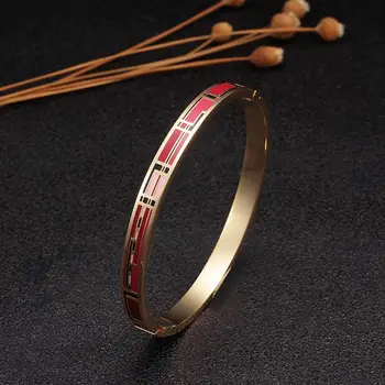 Top Quality Women Girls Wedding Party Cuff Bangles 4mm Enamel Stainless Steel Fashion OL Charm Bangles Jewelry
Top Quality Women Girls Wedding Party Cuff Bangles 4mm Enamel Stainless Steel Fashion OL Charm Bangles Jewelry