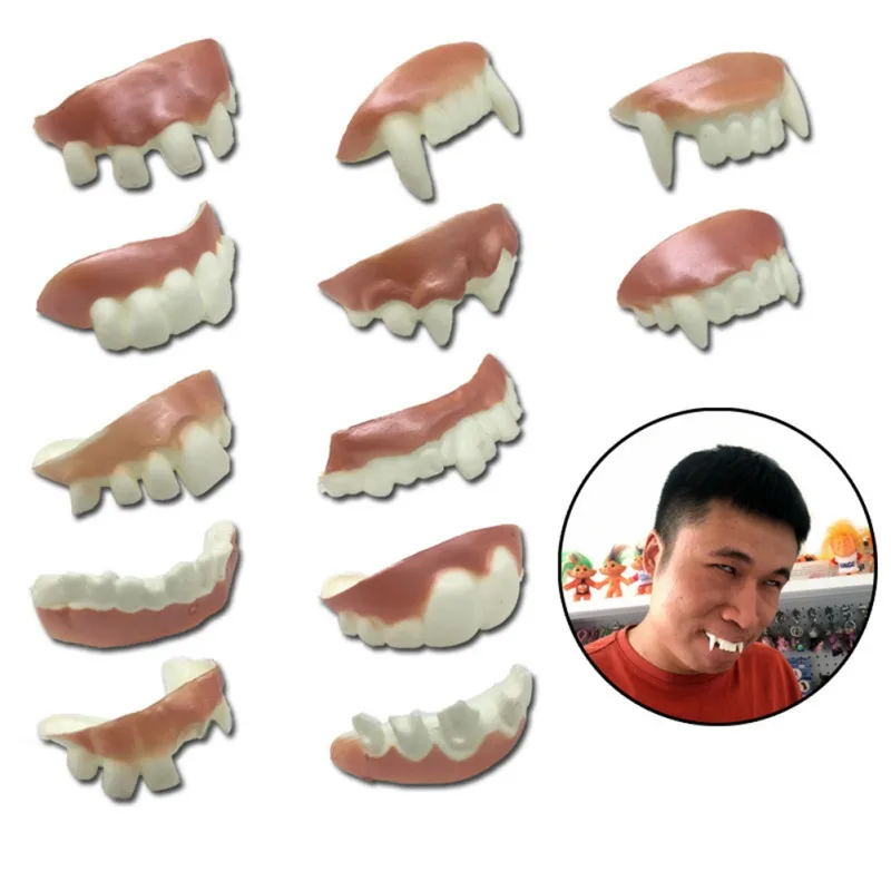 3Pairs Vampire Teeth Fangs Dentures Props Halloween Costume Props False