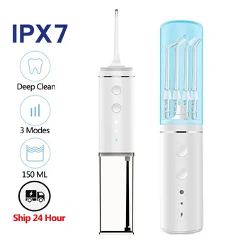 Dental Oral Irrigator Water Flosser IPX7 Waterproof Portable Rechargeable 3 Modes With 4 Interchangeable Jet Tips Teeth Cleaner
Dental Oral Irrigator Water Flosser IPX7 Waterproof Portable Rechargeable 3 Modes With 4 Interchangeable Jet Tips Teeth Cleaner