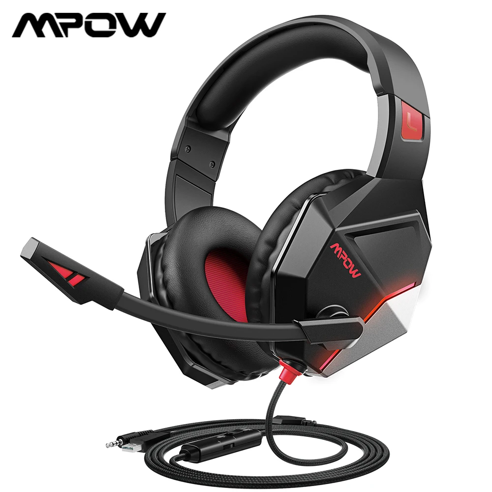 Mpow EG10 Gaming Headphone for PS4 Pro PC Xbox One Controller Portable 3.5mm Wired Headsets with Noise Cancelling Mic | Электроника