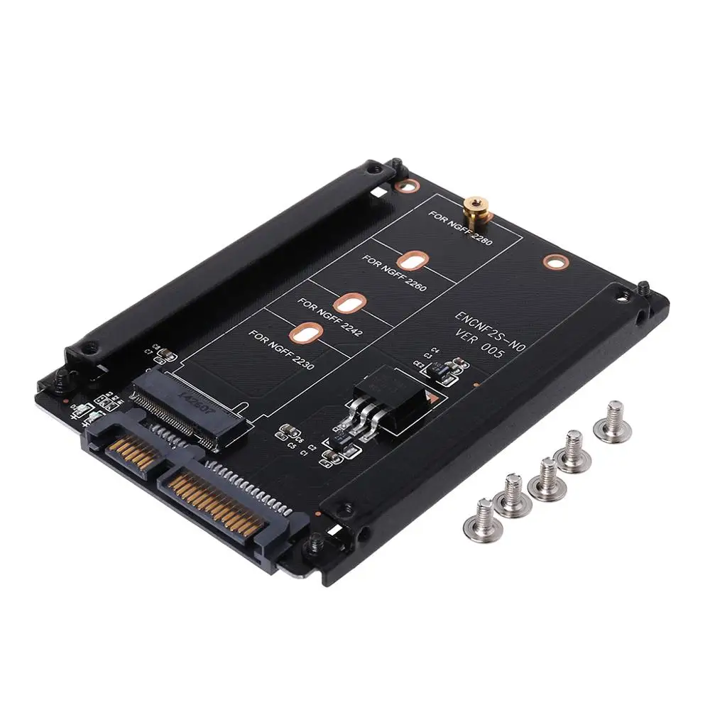 100% Brand New and High Quality Open-frame Design Maximizes Heat DissipationM.2 NGFF SSD to 2.5in SATA3 Adapter Converter Card
100% Brand New and High Quality Open-frame Design Maximizes Heat DissipationM.2 NGFF SSD to 2.5in SATA3 Adapter Converter Card