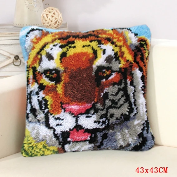 

Tiger Latch Hook Rug Kits Foamiran For Needlework Carpet Embroidery Pillow handwerken knooppakket DIY do-it-yourself carpet Kits