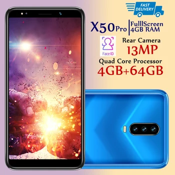 Smartphones X50 Pro Global 4G RAM 64G ROM Celulares 5.5" Full screen 13MP face unlock Cellphones Quad Core Android mobile phones
Smartphones X50 Pro Global 4G RAM 64G ROM Celulares 5.5" Full screen 13MP face unlock Cellphones Quad Core Android mobile phones