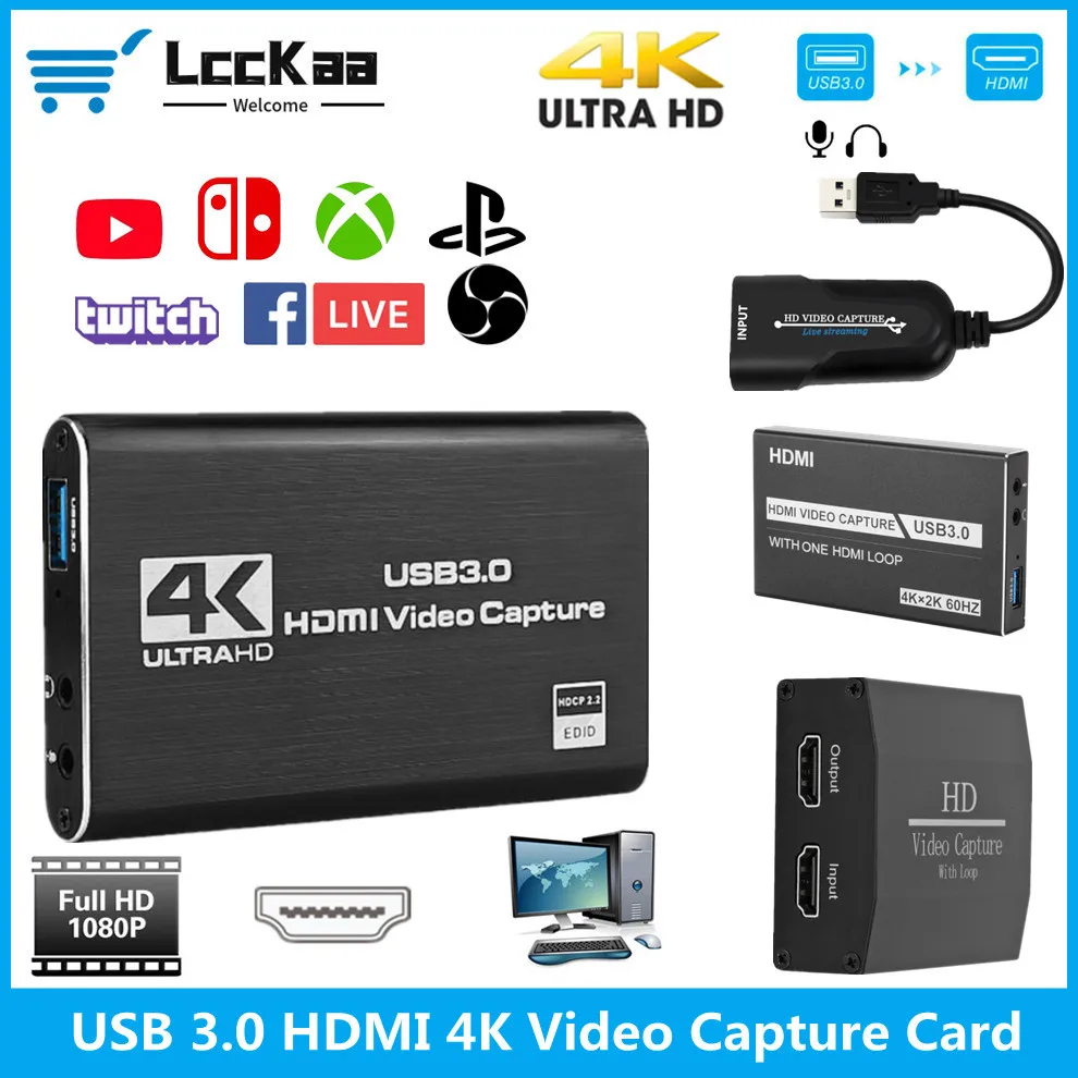Карта видеозахвата 4K, USB 3,0, USB, HDMI-совместимый рекордер, записывающее устройство для PS4, игр, DVD, видеокамеры, записывающей живую трансляцию
Карта видеозахвата 4K, USB 3,0, USB, HDMI-совместимый рекордер, записывающее устройство для PS4, игр, DVD, видеокамеры, записывающей живую трансляцию
