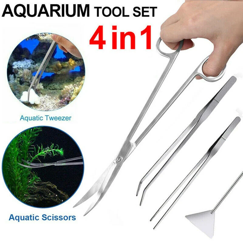 4PCS Aquatic Plant Scissors Spatula Set Aquarium Tweezers Sets Stainless Steel Aquascaping Tank Maintenance Tools Accessories
4PCS Aquatic Plant Scissors Spatula Set Aquarium Tweezers Sets Stainless Steel Aquascaping Tank Maintenance Tools Accessories