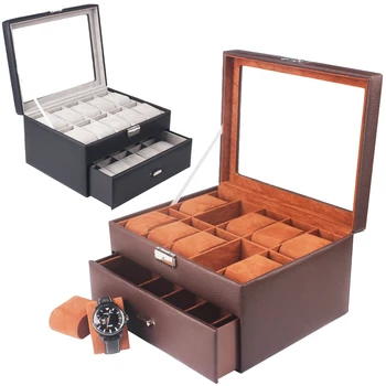 Luxury 20 Grids Handmade Watch Box Clock Box Watch Case Time Box for Watch Holding 
Luxury 20 Grids Handmade Watch Box Clock Box Watch Case Time Box for Watch Holding